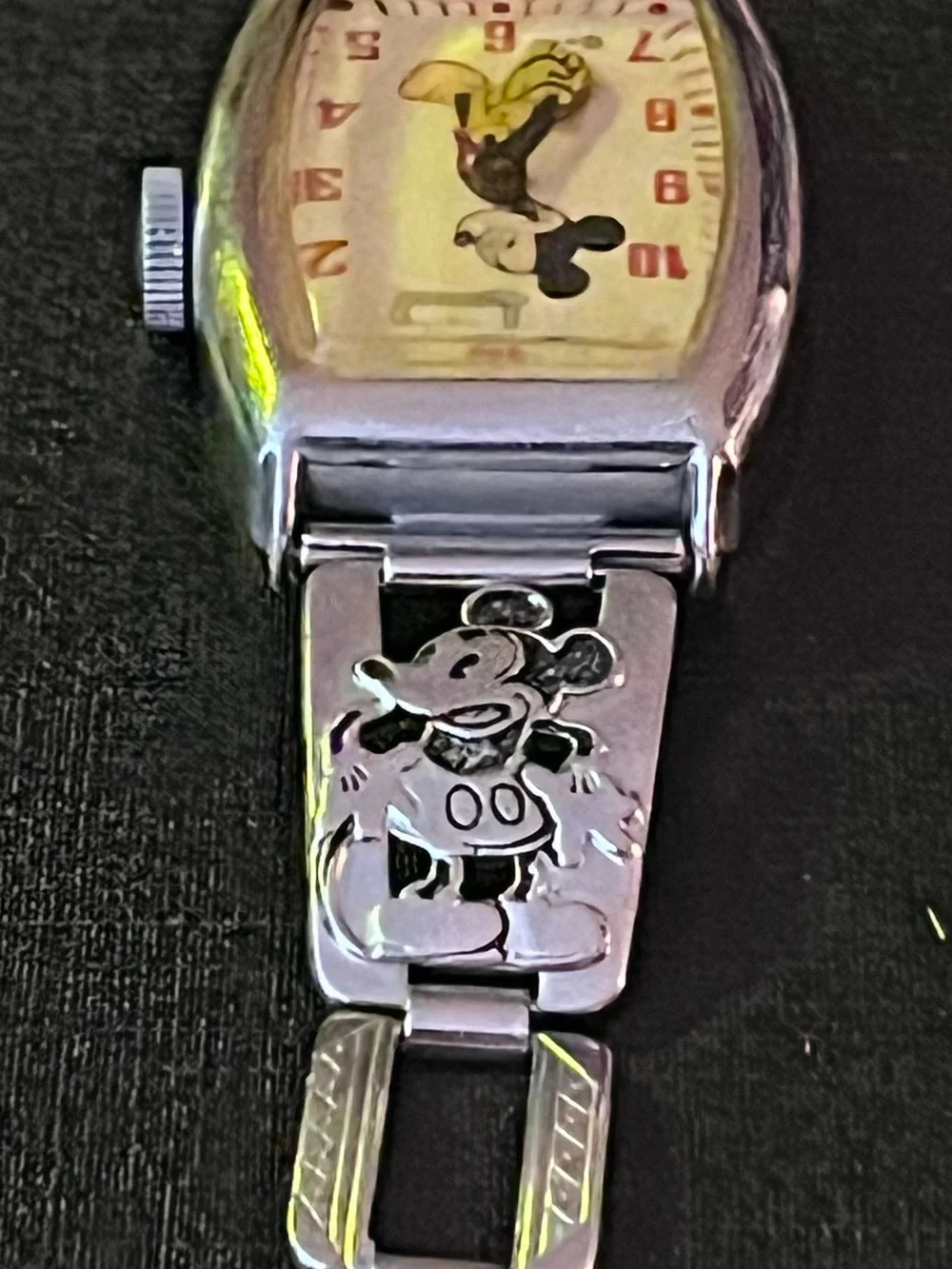 Vintage 1930s Ingersoll Mickey Mouse Watch WDP Tonneau Rare Original Link Band